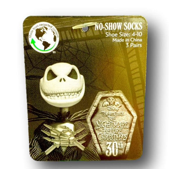 3-Pack Nightmare Before Christmas & Shamrocks Funny Novelty No-Show Socks - NWT - Picture 4 of 4